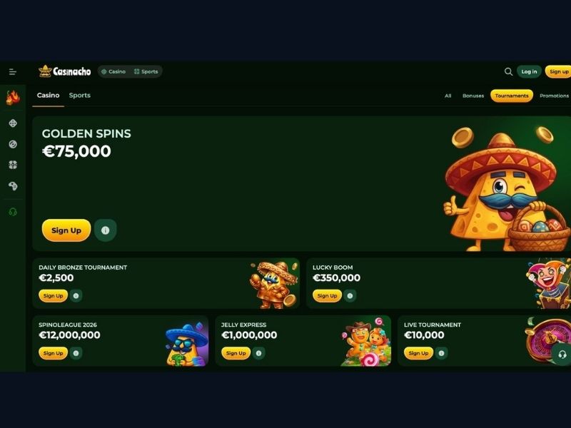 Dashboard and first catalogue exploration at Casinacho Casino Nacho Casino for Canada