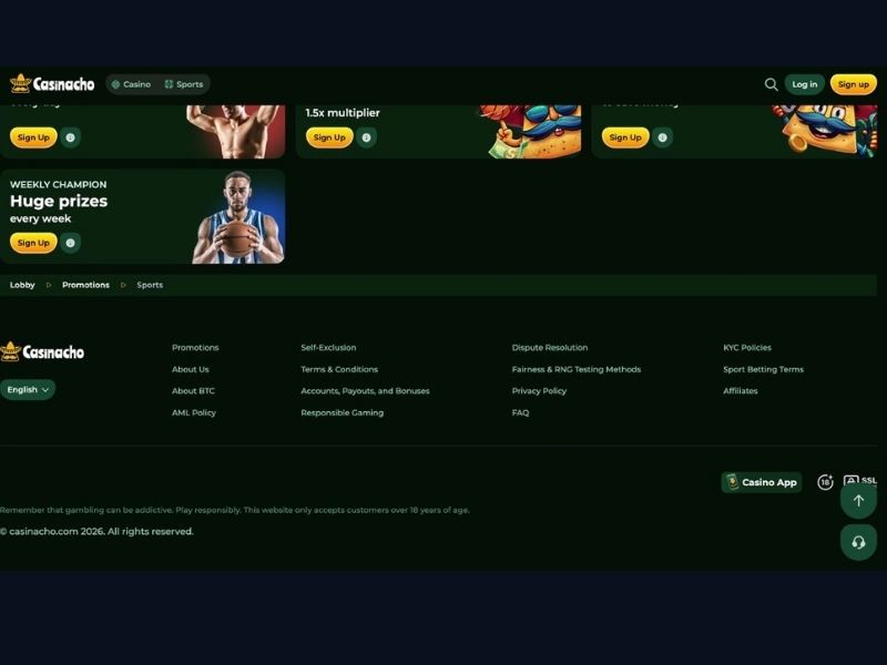 Cashback tournaments and mobile payments at Casinacho Casino Nacho Casino for Canada